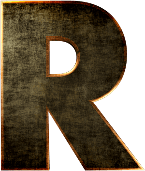 Grunge Style Letter R PNG image with transparent background