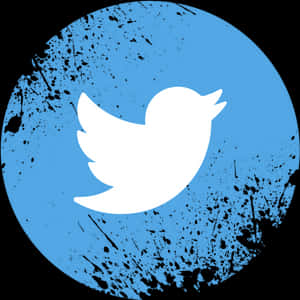 Grunge Style Twitter Logo PNG image with transparent background