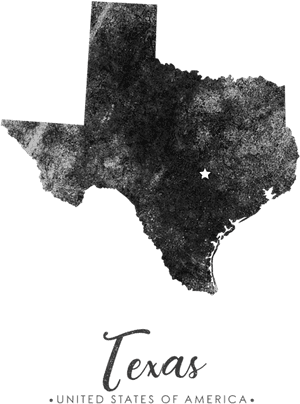 Grunge Texas Map Graphic PNG image with transparent background