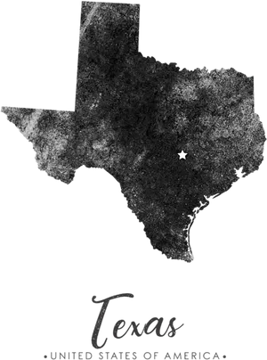 Grunge Texas Map Graphic PNG Image