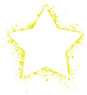 Grunge Yellow Star Splash PNG Image