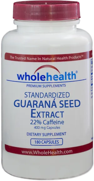 Guarana Seed Extract Supplement Bottle PNG Image