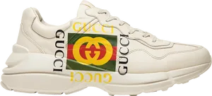 Gucci Branded White Sneaker.png PNG Image