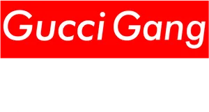 Gucci Gang Red Background PNG Image