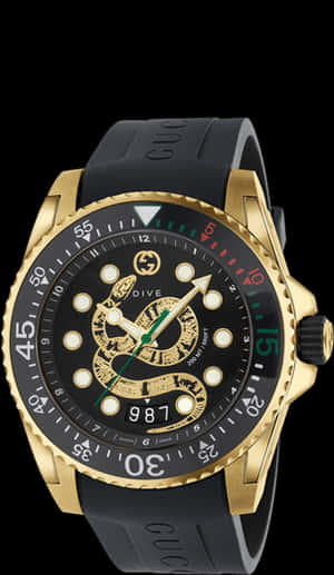 Gucci - Gucci Dive Watch Snake, HD Png Download PNG image with transparent background