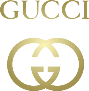 Gucci Logo Goldenon Black PNG Image