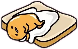 Gudetama Lazy Egg On Toast PNG Image