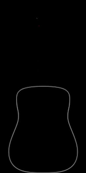 Guitar Silhouette Outline PNG image with transparent background