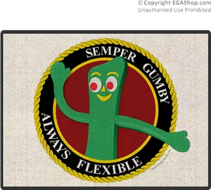 Gumby Always Flexible Emblem PNG Image