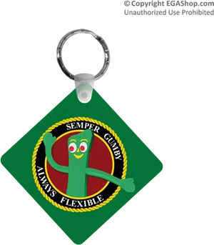 Gumby Themed Keychain Design PNG Image