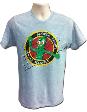 Gumby Themed Semper Flexibilis T Shirt PNG Image