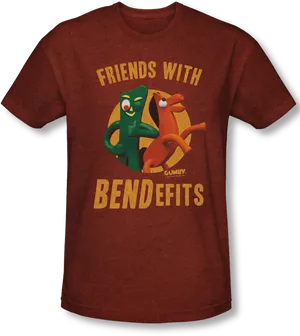 Gumbyand Pokey Friends With Bendefits Shirt PNG Image