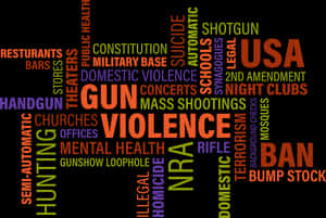 Gun Violence U S A Word Cloud PNG with transparent background