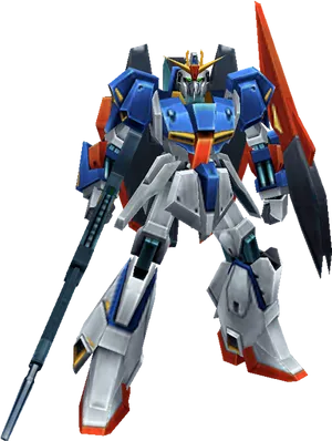 Gundam Mecha Model Standing PNG Image