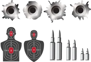 Gunshot Damageand Ballistics Vector Illustration PNG Image