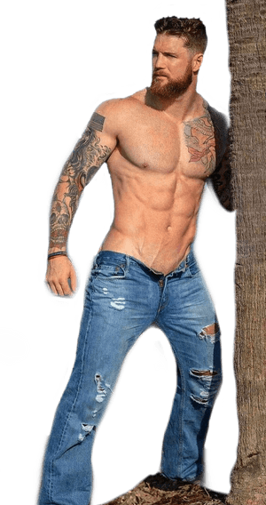 #guy #dude #man #hot #sexy #handsome #tats #tattoo - Hot Sexy Men With Jean, HD Png Download PNG image with transparent background