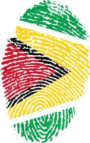 Guyana Flag Fingerprint Art PNG Image