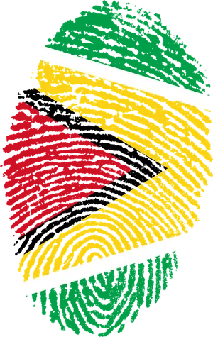 Guyana Flag Fingerprint Art PNG Image