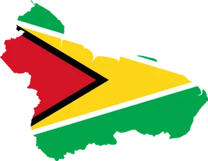 Guyana Map Outlinedwith Flag PNG Image