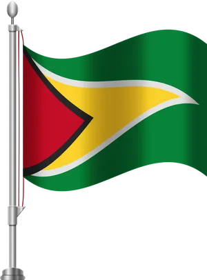 Guyana National Flagon Pole PNG Image