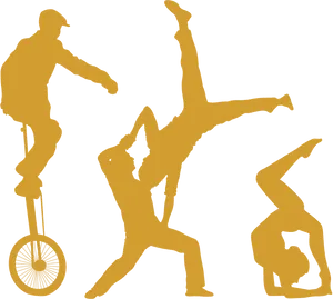 Gymnastics Silhouettes Vector PNG Image