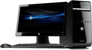 H P Desktop Setup PNG image with transparent background