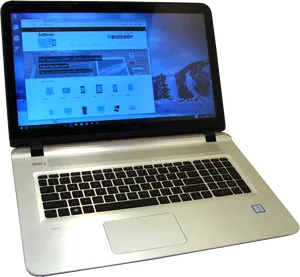 H P Envy Laptop Displaying Website PNG Image