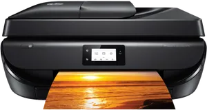 H P Printer Sunset Printout PNG Image