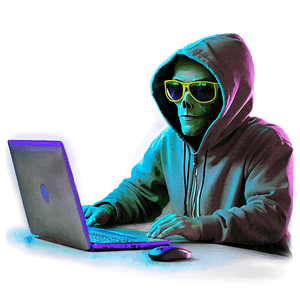 Hacker in Action PNG hog PNG image with transparent background
