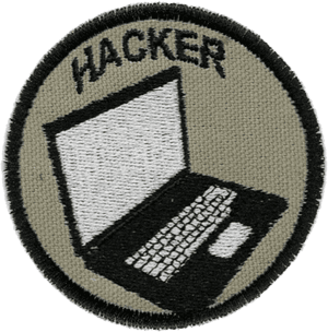 Hacker Patch Embroidery PNG image with transparent background
