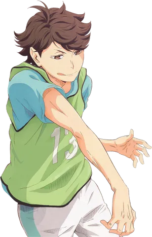 Haikyuu Character Action Pose PNG Image