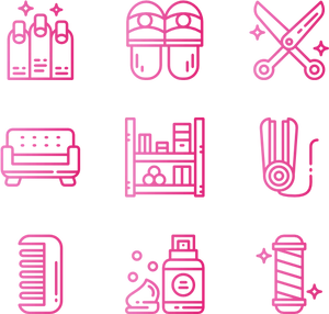 Hair Salon Icons Set PNG Image