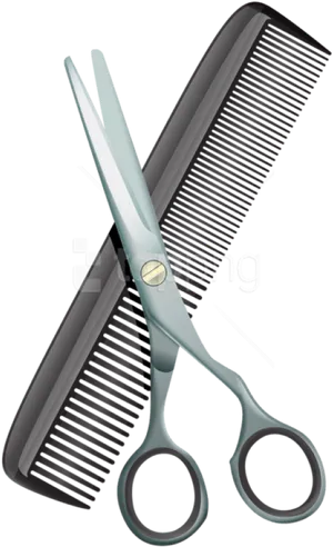 Hairdressing Scissorsand Comb PNG Image