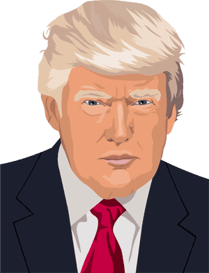 Hairstyle United Art Trump Us States Donald - Donald Trump Cartoon Face, HD Png Download PNG image with transparent background