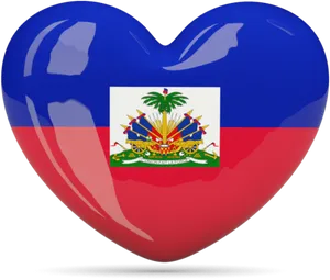 Haitian Flag Heart Shaped Icon PNG Image