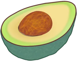 Half Avocadowith Pit PNG Image