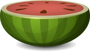 Half Cut Watermelon Illustration PNG Image