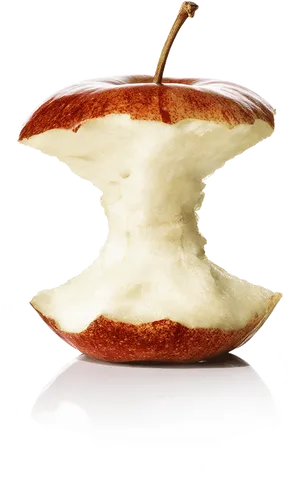 Half Eaten Apple Core PNG Image