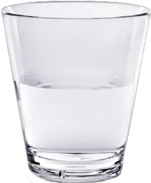 Half Full Clear Water Glass PNG Image