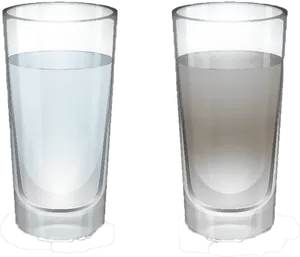 Half Full Half Empty Glasses PNG Image