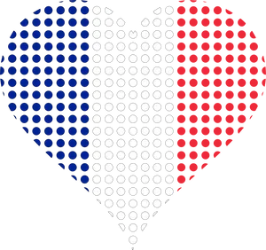 Halftone Heart Patriotic Colors PNG Image