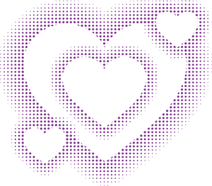 Halftone Hearts Pattern PNG Image