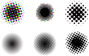 Halftone Pattern Variations PNG Image