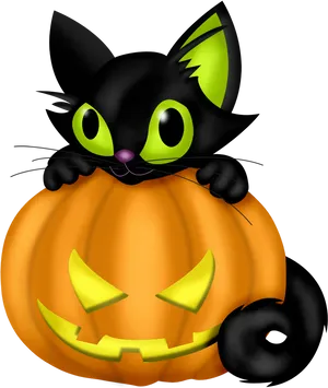 Halloween Caton Pumpkin PNG Image