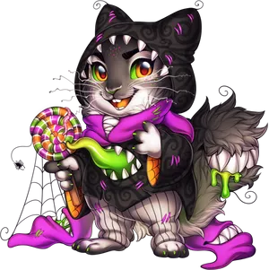 Halloween Chinchilla Costume PNG Image