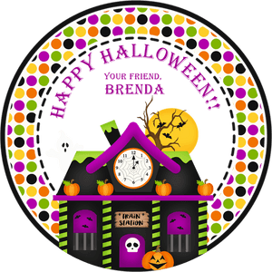 Haunted House Happy Halloween Stickers, HD Png Download PNG