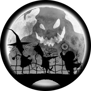 Halloween Moon Silhouette PNG Image