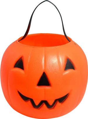 Halloween Pumpkin Bucket Orange PNG Image