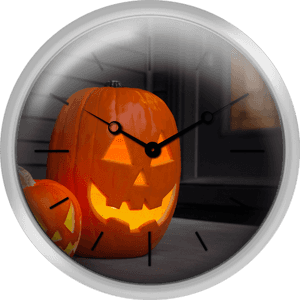 Halloween Pumpkin Clock Design PNG image with transparent background