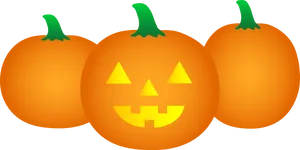 Halloween Pumpkin Trio PNG Image